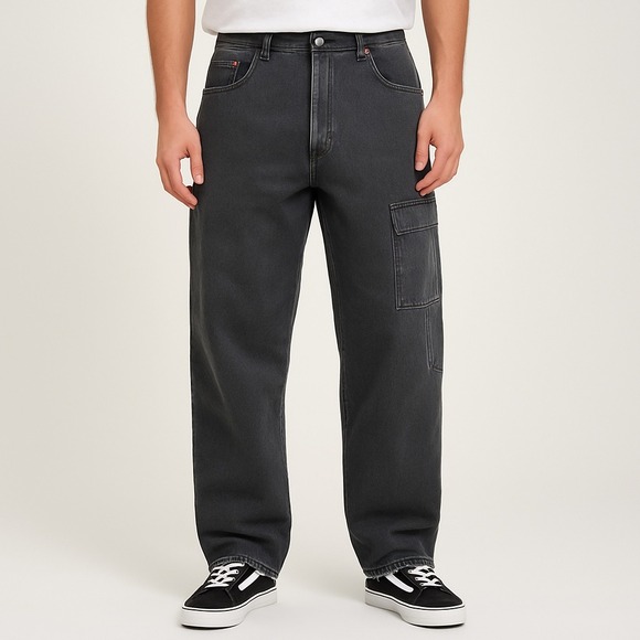 U.S. POLO ASSN. Carpenter Jeans Wide Leg Gray Denim - Picture 1 of 8